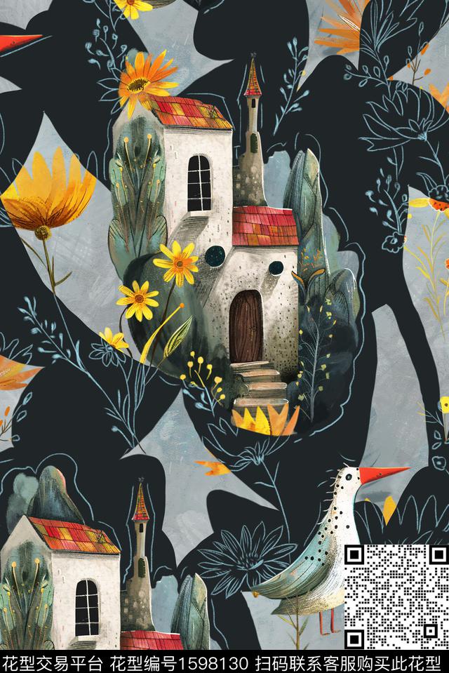 印花花型下载（图片编号: 1598130） - 瓦栏（Walan）
