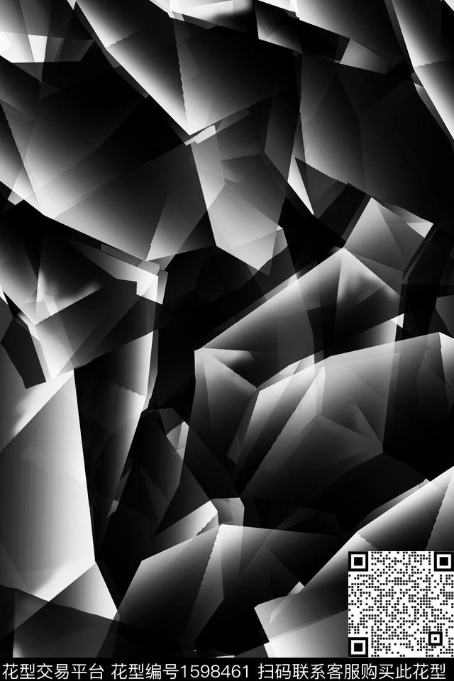 几何男装数码花型混合拼接数码印花花型下载（图片编号: 1598461） - 瓦栏（Walan）