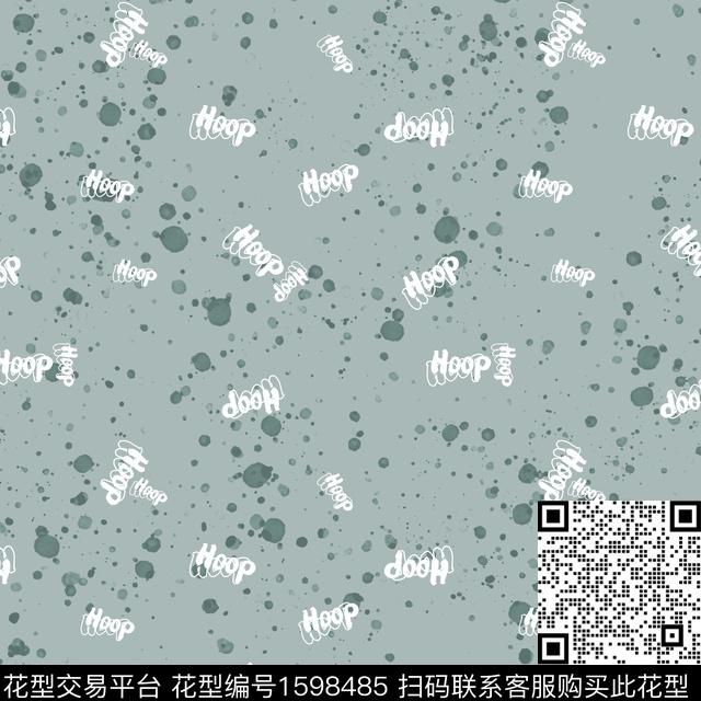 斑点字母休闲数码印花花型下载（图片编号: 1598485） - 瓦栏（Walan）