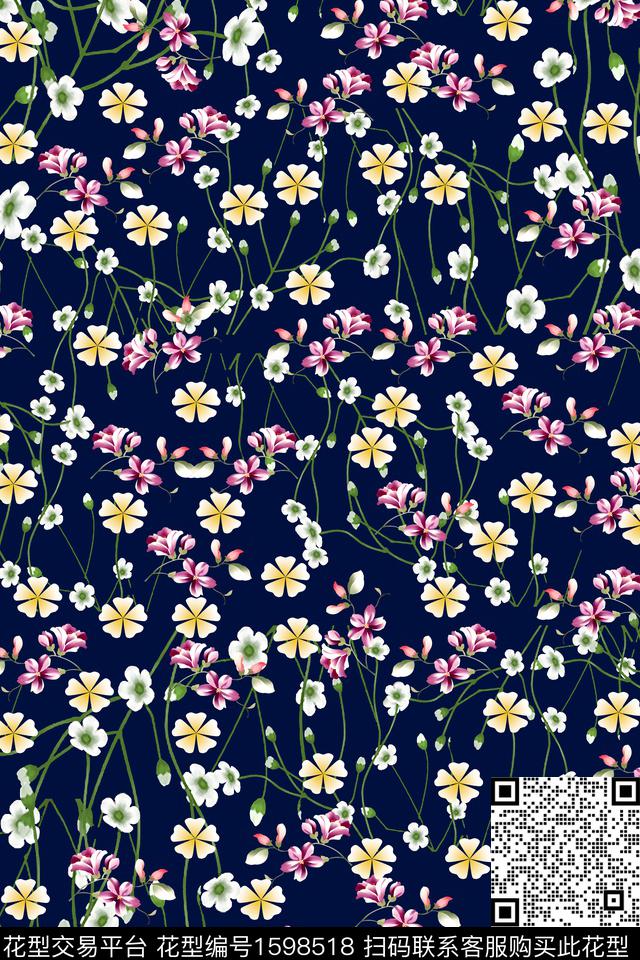 满版散花小碎花数码花型数码印花花型下载（图片编号: 1598518） - 瓦栏（Walan）