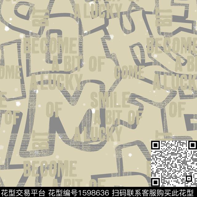 字母休闲趣味数码印花花型下载（图片编号: 1598636） - 瓦栏（Walan）