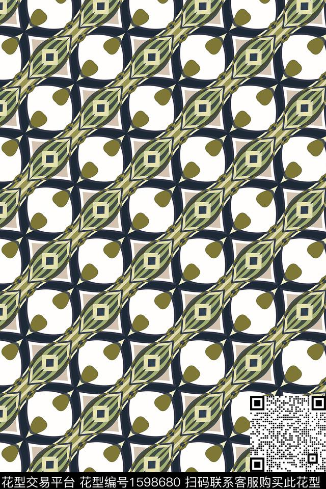 提花花型条纹格子数码印花花型下载（图片编号: 1598680） - 瓦栏（Walan）