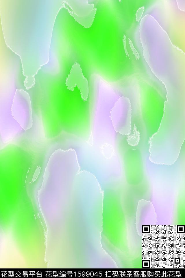 晕染肌理炫彩抽象数码印花花型下载（图片编号: 1599045） - 瓦栏（Walan）