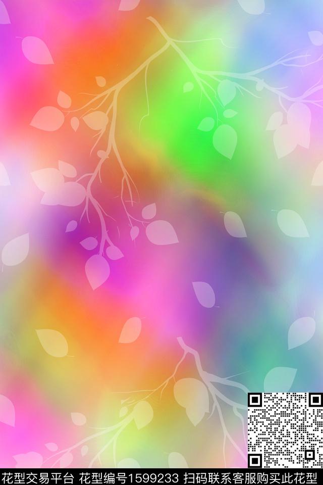 满版散花数码花型炫彩数码印花花型下载（图片编号: 1599233） - 瓦栏（Walan）
