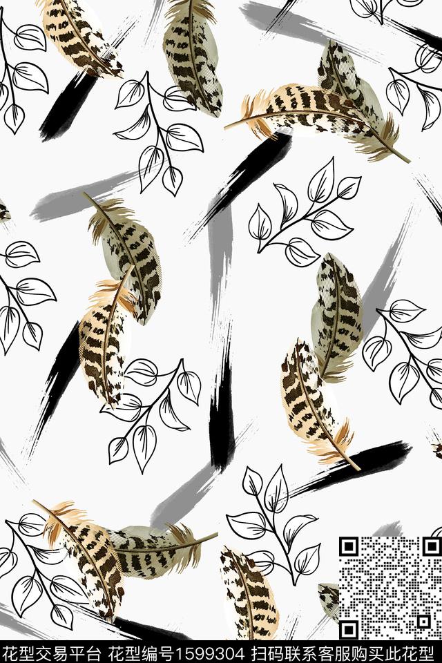 四叶草动物纹满版散花数码印花花型下载（图片编号: 1599304） - 瓦栏（Walan）