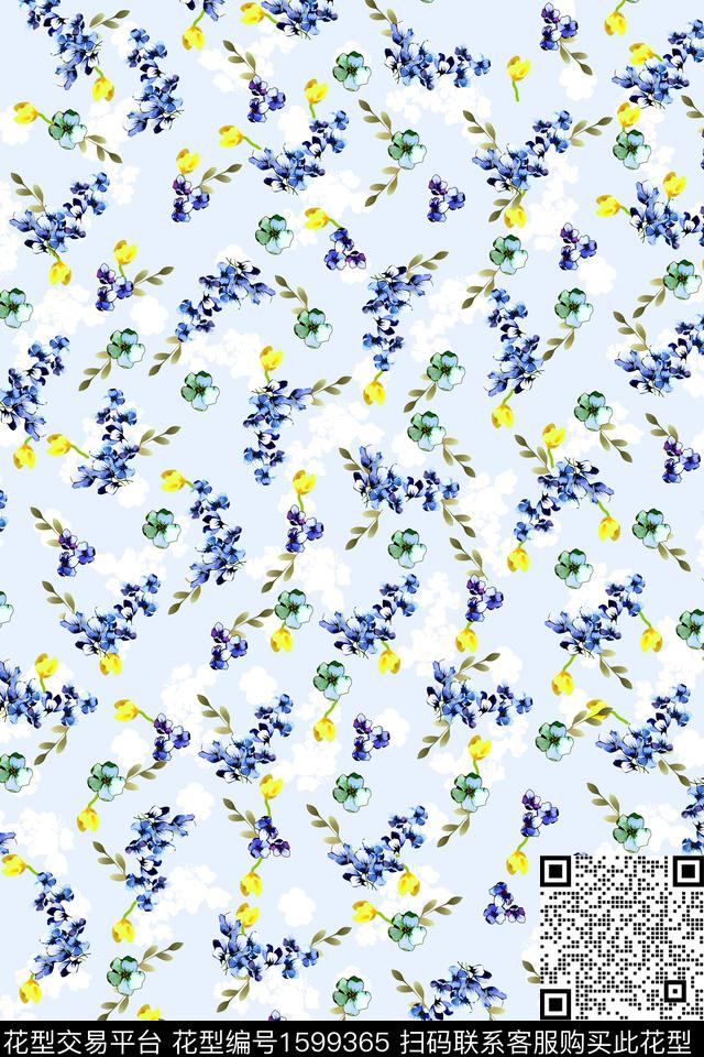满版散花小碎花数码花型数码印花花型下载（图片编号: 1599365） - 瓦栏（Walan）