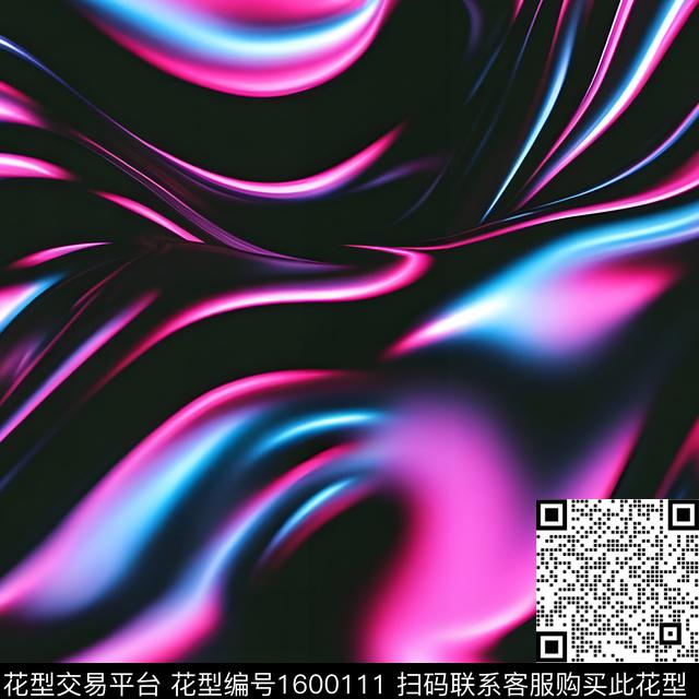 晕染肌理霓虹光波数码印花花型下载（图片编号: 1600111） - 瓦栏（Walan）