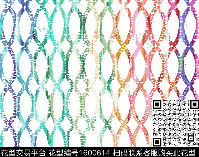 七彩条纹数码印花花型下载（图片编号: 1600614） - 瓦栏（Walan）