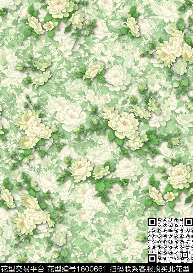 小清新影花夏裙数码印花花型下载（图片编号: 1600661） - 瓦栏（Walan）