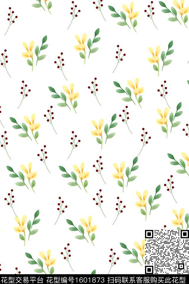 满版散花小碎花数码花型数码印花花型下载（图片编号: 1601873） - 瓦栏（Walan）