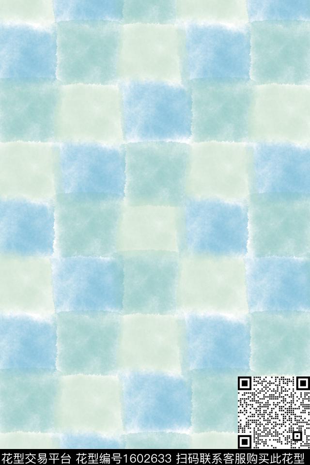 水彩格子数码印花花型下载（图片编号: 1602633） - 瓦栏（Walan）