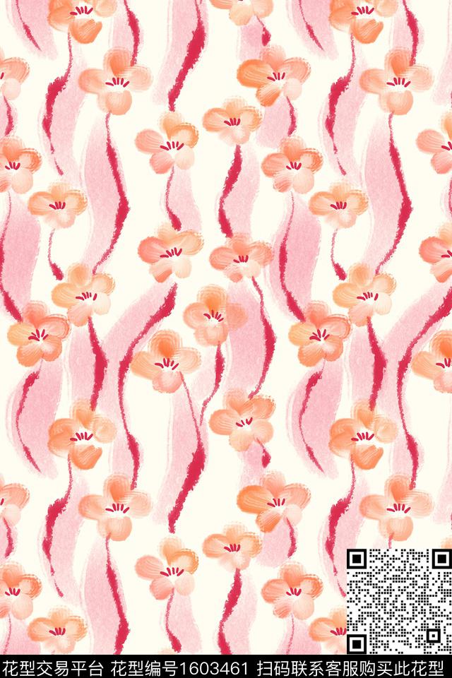 小清新清爽底花卉小碎花数码印花花型下载（图片编号: 1603461） - 瓦栏（Walan）