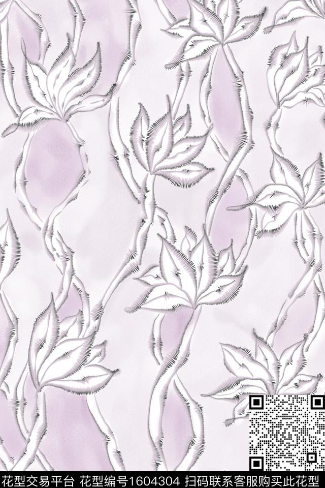 小清新花卉水彩数码印花花型下载（图片编号: 1604304） - 瓦栏（Walan）