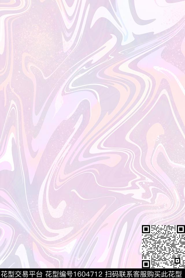 抽象扭曲波浪纹数码印花花型下载（图片编号: 1604712） - 瓦栏（Walan）