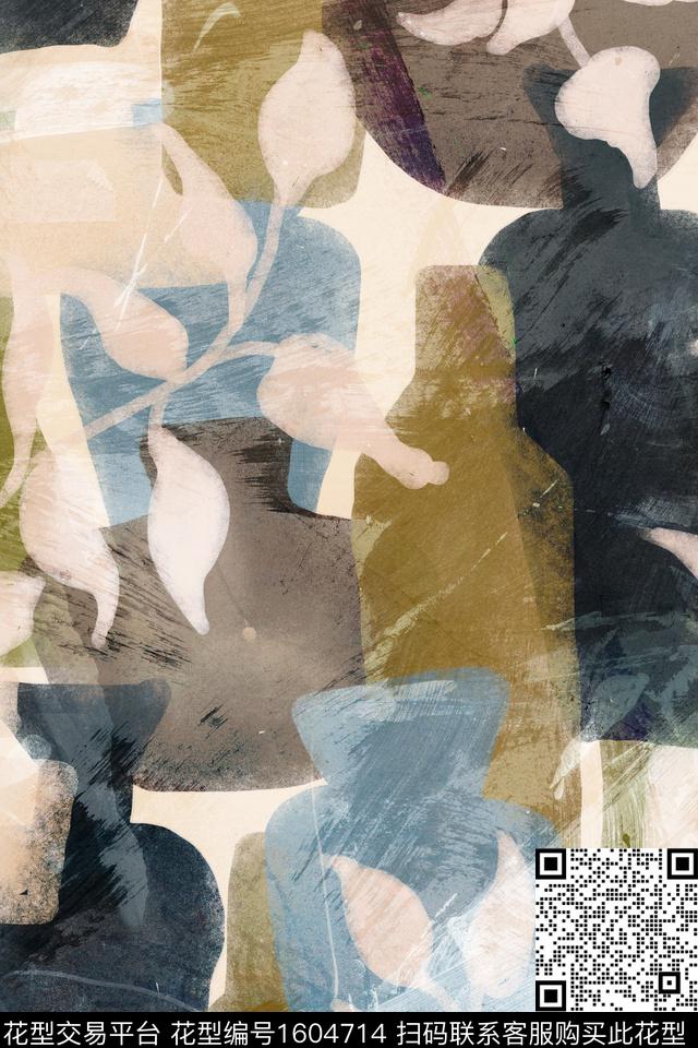 肌理花瓶混合拼接数码印花花型下载（图片编号: 1604714） - 瓦栏（Walan）