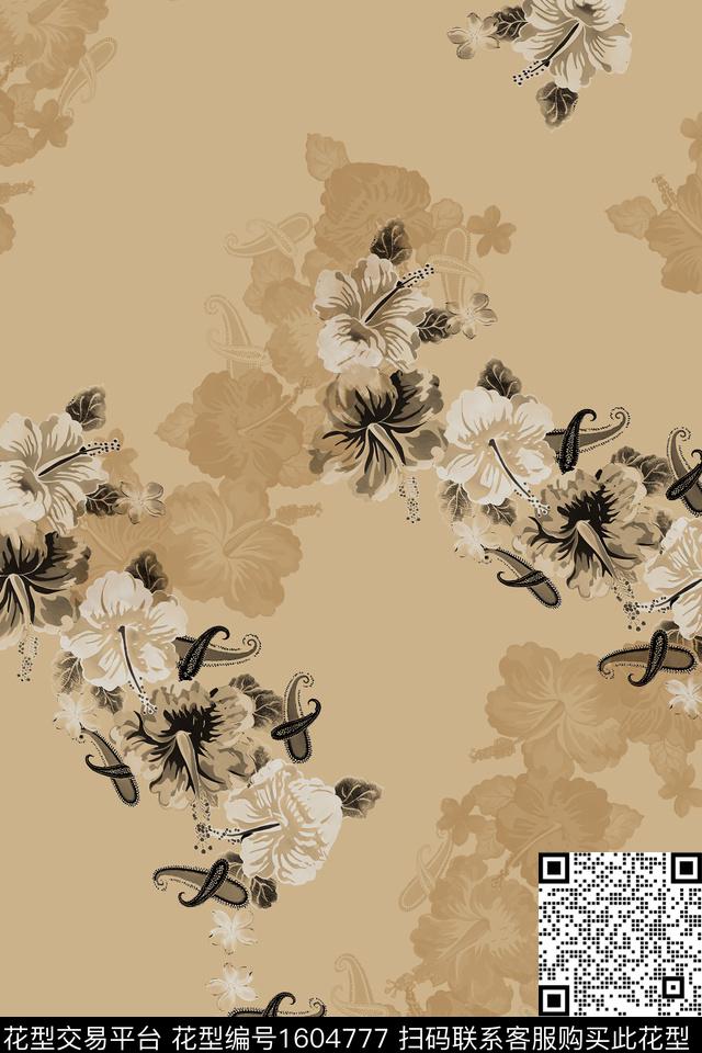 花卉佩斯利复古数码印花花型下载（图片编号: 1604777） - 瓦栏（Walan）