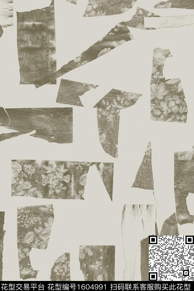 碎片混合拼接数码印花花型下载（图片编号: 1604991） - 瓦栏（Walan）