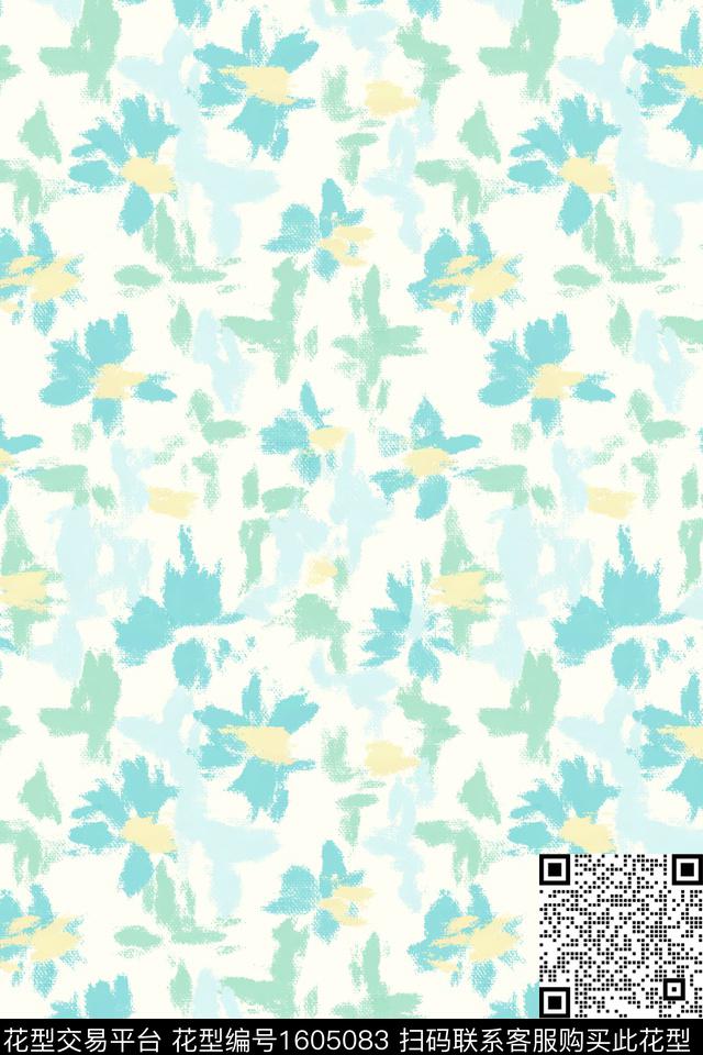 小清新清爽底花卉小碎花数码印花花型下载（图片编号: 1605083） - 瓦栏（Walan）