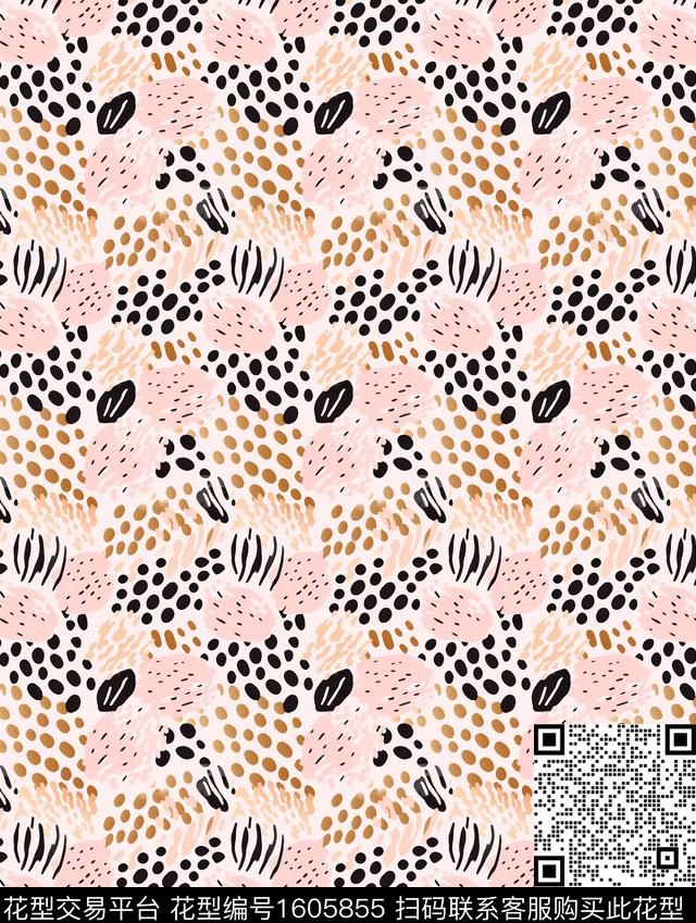 抽象波点数码印花花型下载（图片编号: 1605855） - 瓦栏（Walan）