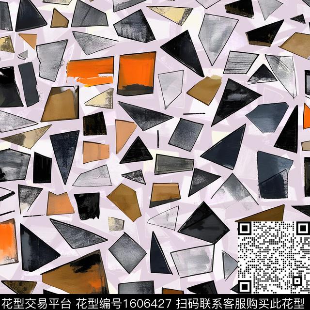彩色几何水彩混合拼接数码印花花型下载（图片编号: 1606427） - 瓦栏（Walan）