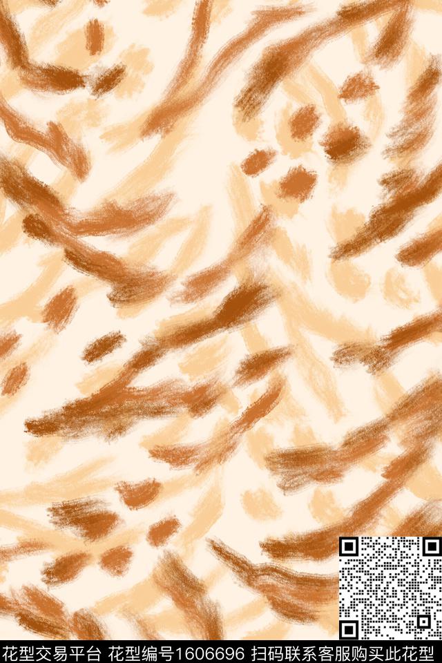 豹纹线条画动物纹数码印花花型下载（图片编号: 1606696） - 瓦栏（Walan）