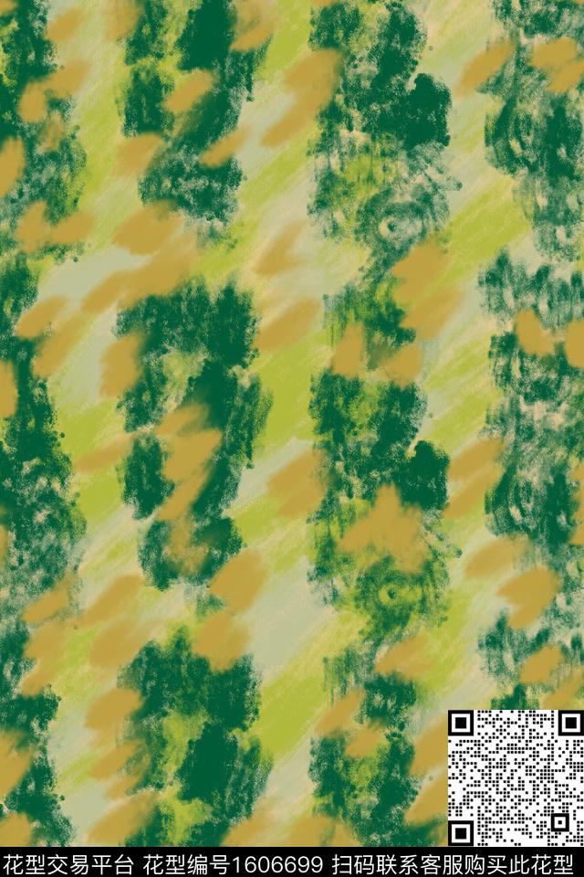 涂鸦笔触油画花型数码印花花型下载（图片编号: 1606699） - 瓦栏（Walan）