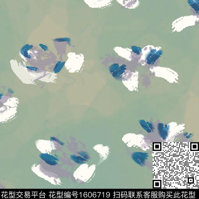抽象花卉抽象数码印花花型下载（图片编号: 1606719） - 瓦栏（Walan）