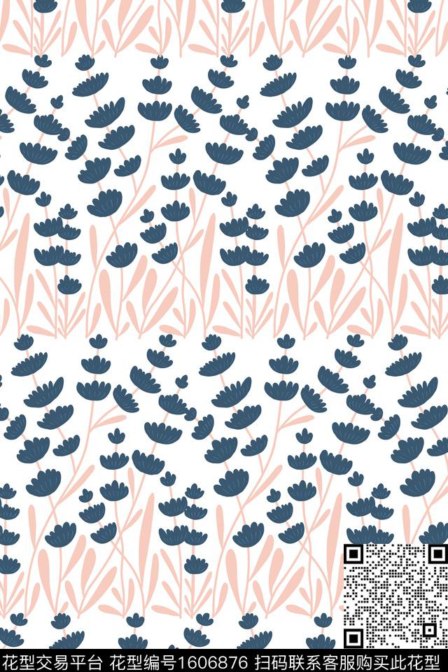 花卉小碎花手绘数码印花花型下载（图片编号: 1606876） - 瓦栏（Walan）