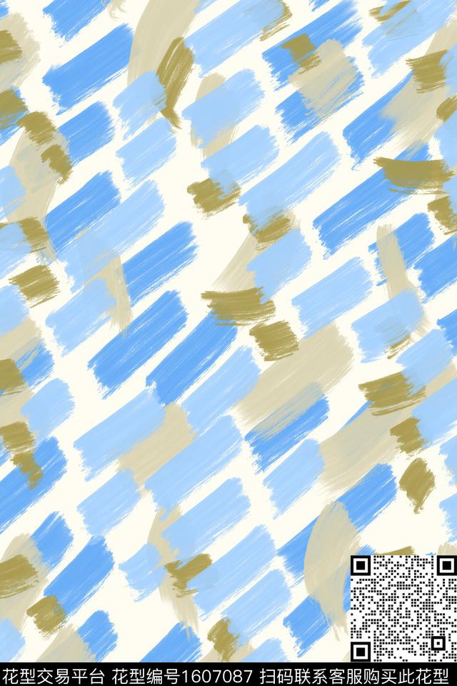 点彩笔触几何数码印花花型下载（图片编号: 1607087） - 瓦栏（Walan）
