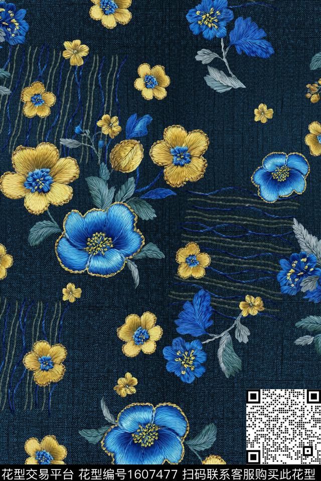 印花花型下载（图片编号: 1607477） - 瓦栏（Walan）