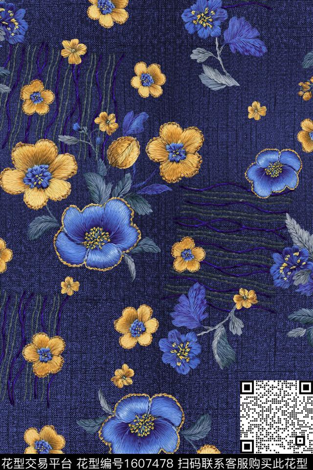 印花花型下载（图片编号: 1607478） - 瓦栏（Walan）