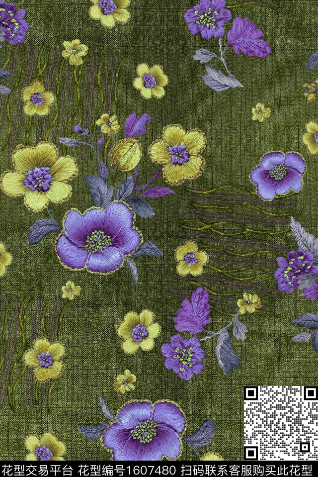 印花花型下载（图片编号: 1607480） - 瓦栏（Walan）