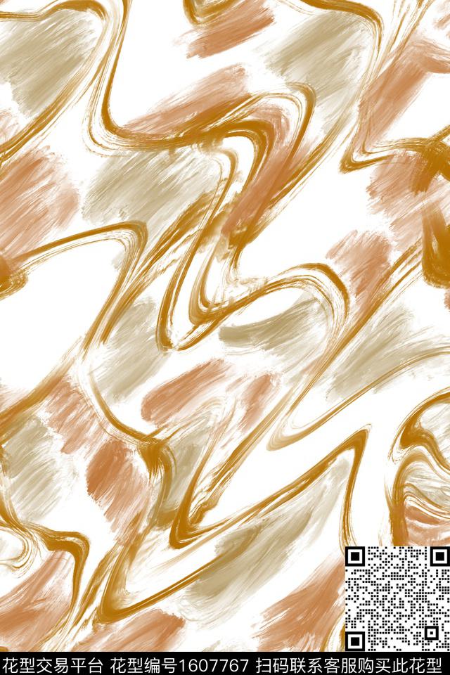 笔触抽象模糊数码印花花型下载（图片编号: 1607767） - 瓦栏（Walan）