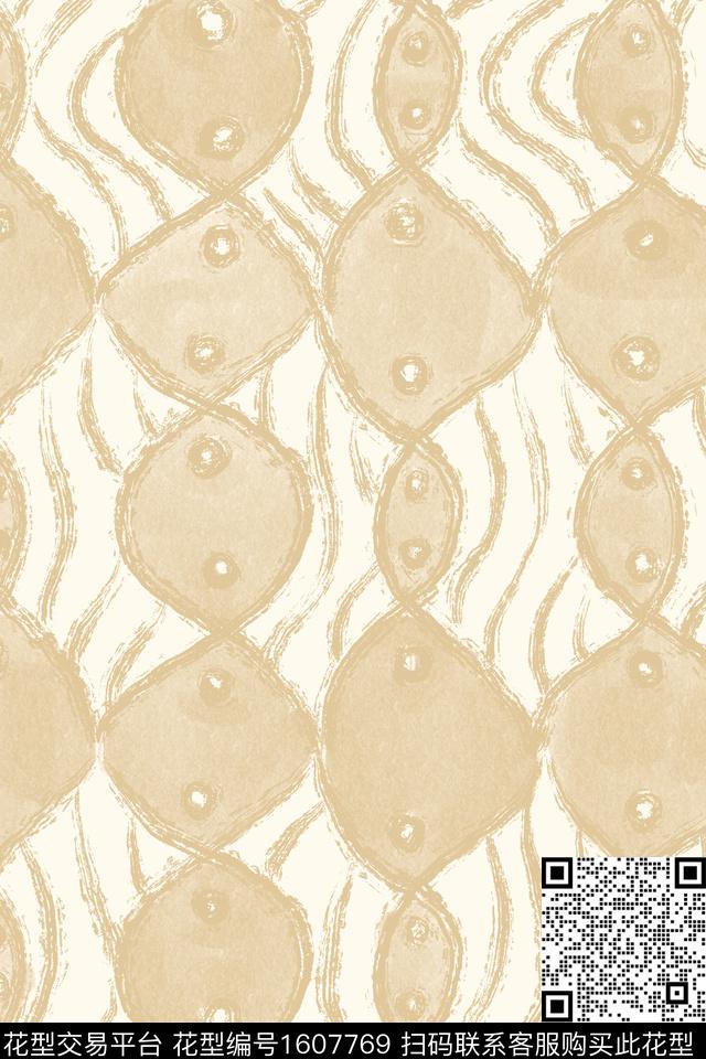 水彩笔触几何数码印花花型下载（图片编号: 1607769） - 瓦栏（Walan）