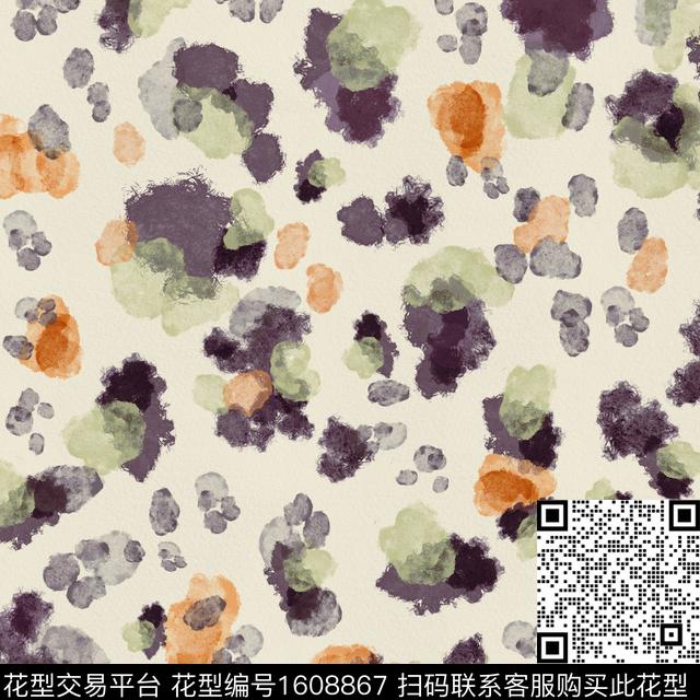 抽象水彩数码印花花型下载（图片编号: 1608867） - 瓦栏（Walan）