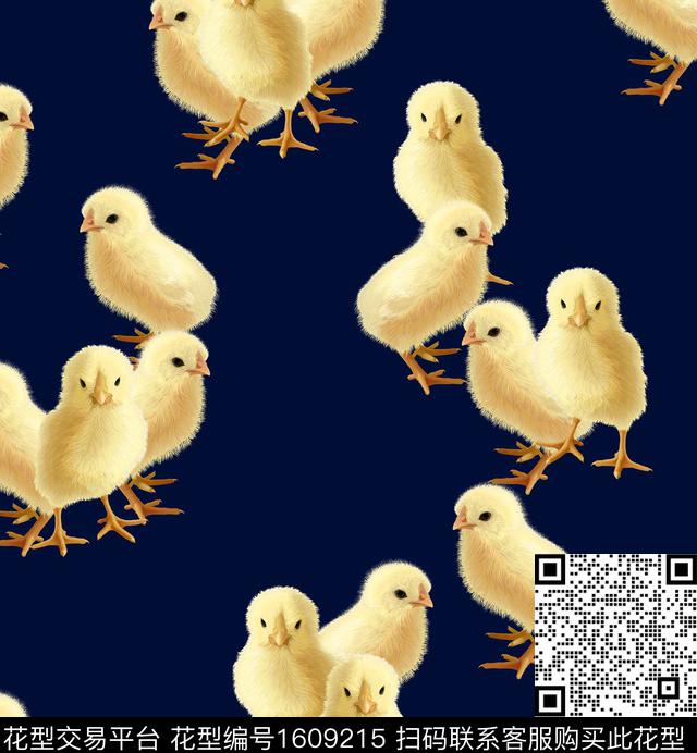 小鸡动物可爱数码印花花型下载（图片编号: 1609215） - 瓦栏（Walan）