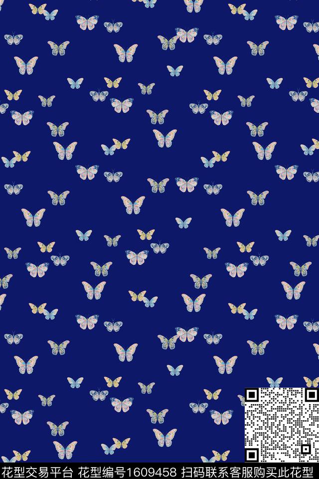 昆虫蝴蝶数码印花花型下载（图片编号: 1609458） - 瓦栏（Walan）