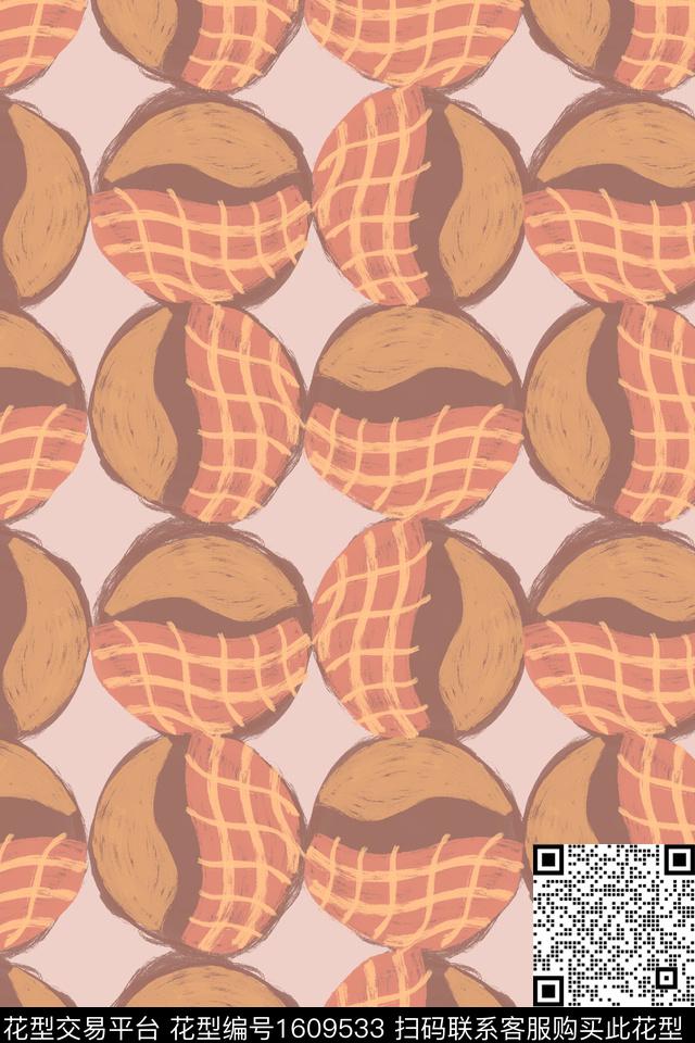 笔触几何复古数码印花花型下载（图片编号: 1609533） - 瓦栏（Walan）