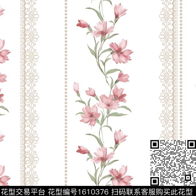 小清新花卉水彩花卉数码印花花型下载（图片编号: 1610376） - 瓦栏（Walan）