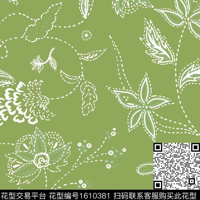 民族花卉花卉佩斯利数码印花花型下载（图片编号: 1610381） - 瓦栏（Walan）