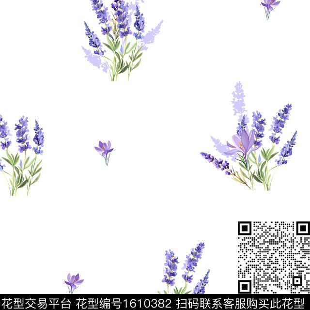 小清新小碎花水彩数码印花花型下载（图片编号: 1610382） - 瓦栏（Walan）