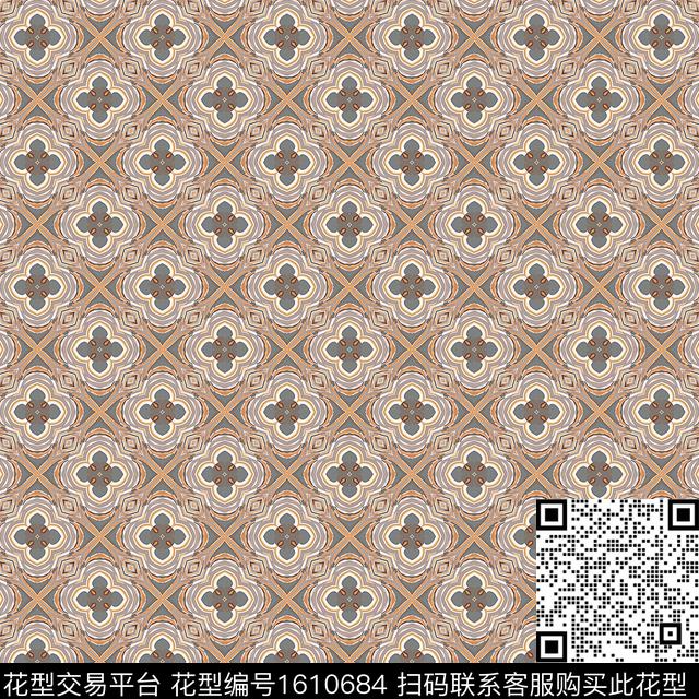 格子欧洲数码印花花型下载（图片编号: 1610684） - 瓦栏（Walan）