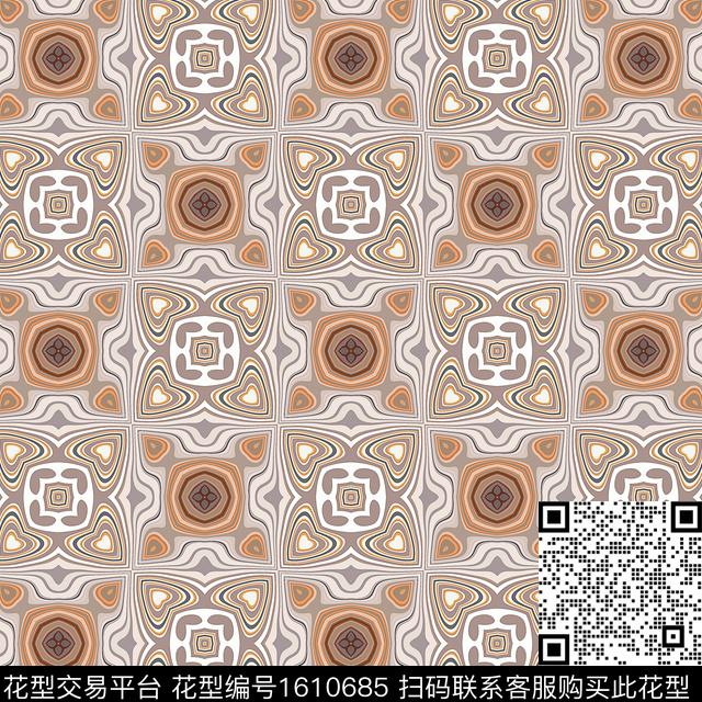 格子欧洲数码印花花型下载（图片编号: 1610685） - 瓦栏（Walan）