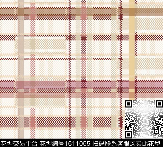格子条纹肌理格子传统印花花型下载（图片编号: 1611055） - 瓦栏（Walan）
