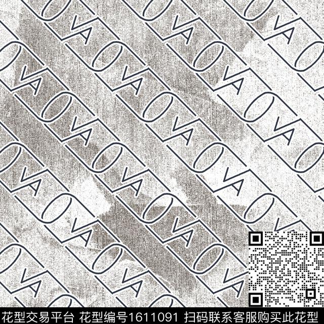 肌理休闲字母数码印花花型下载（图片编号: 1611091） - 瓦栏（Walan）