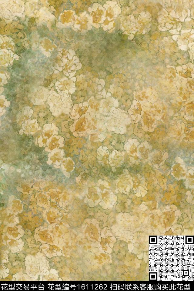 抽象抽象花卉数码印花花型下载（图片编号: 1611262） - 瓦栏（Walan）