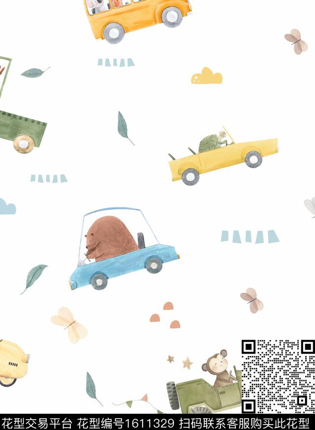 卡通动物小清新可爱数码印花花型下载（图片编号: 1611329） - 瓦栏（Walan）