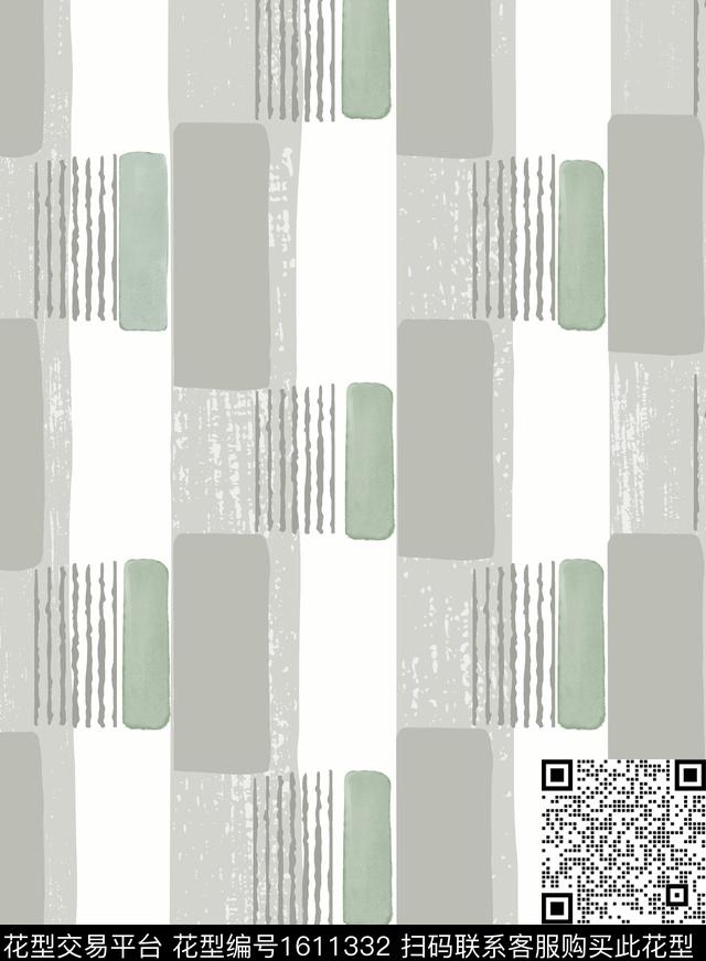 几何条纹水彩数码印花花型下载（图片编号: 1611332） - 瓦栏（Walan）