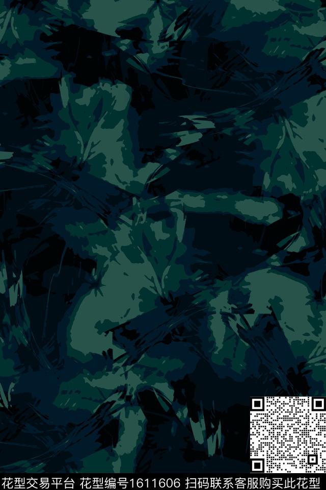 满版散花渐变涂鸦传统印花花型下载（图片编号: 1611606） - 瓦栏（Walan）