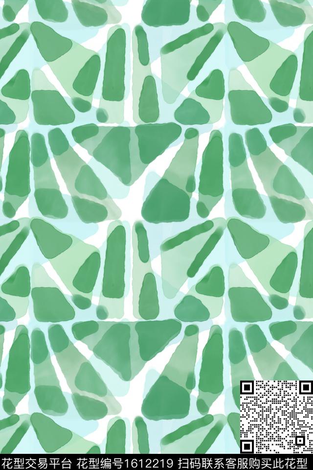 混合拼接水彩叠加数码印花花型下载（图片编号: 1612219） - 瓦栏（Walan）